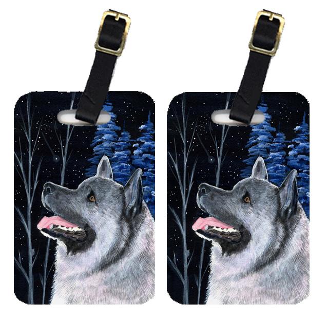 Starry Night Norwegian Elkhound Luggage Tags Pair of 2 by Caroline's Treasures