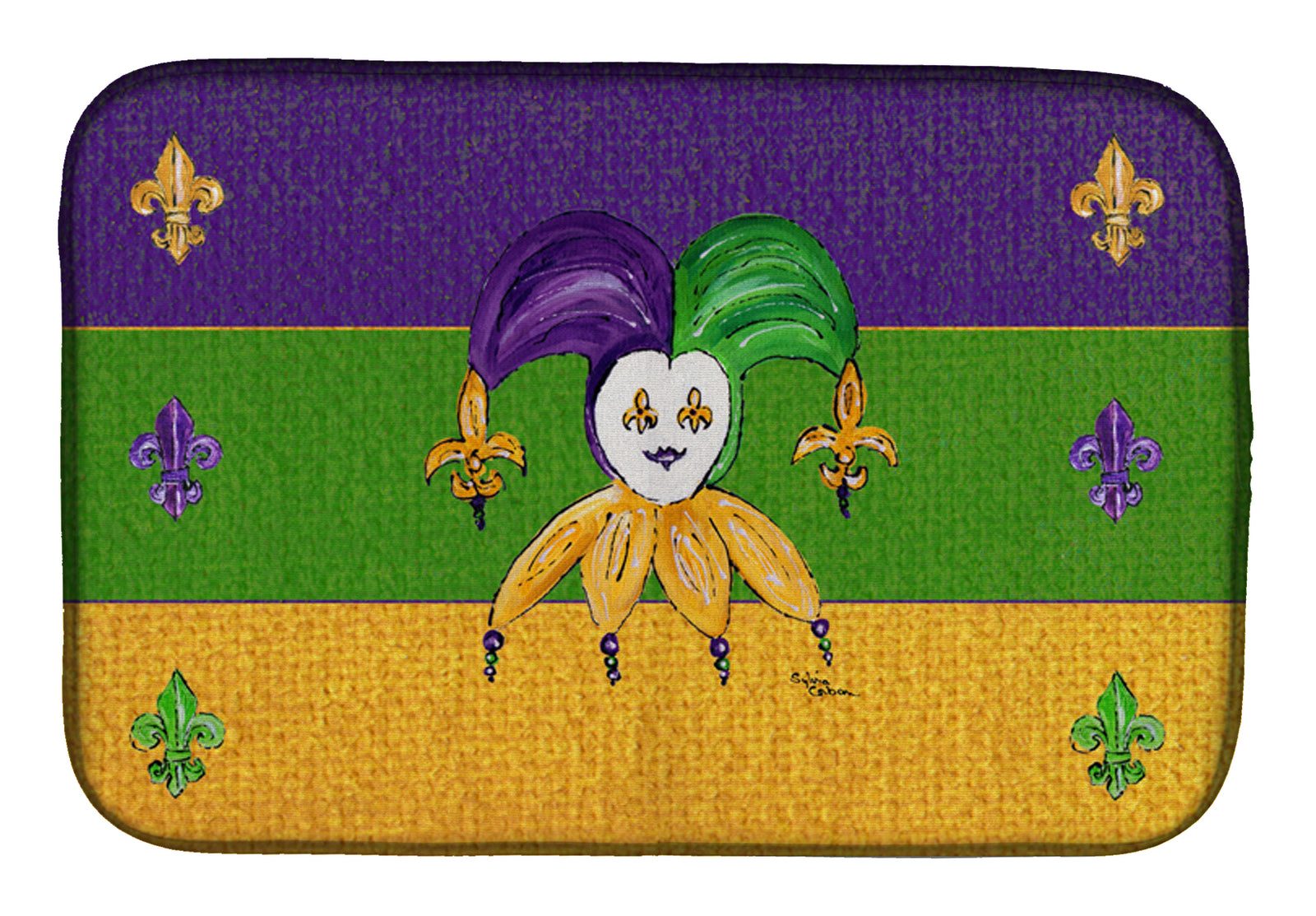 Mardi Gras Dish Drying Mat 8386DDM  the-store.com.