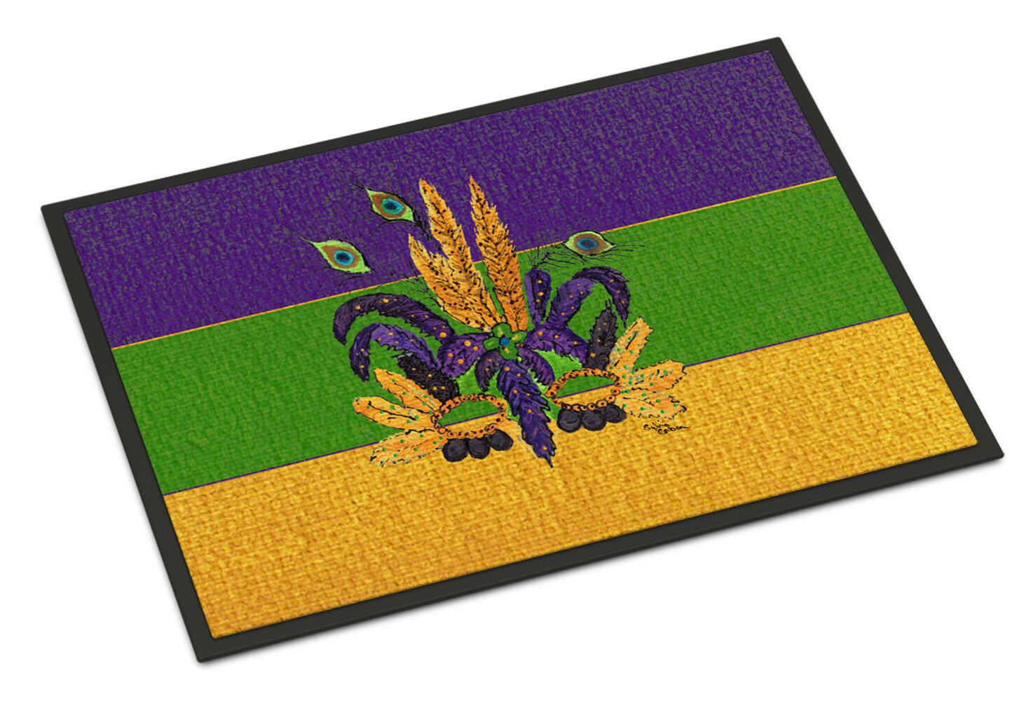 Mardi Gras Mask Indoor or Outdoor Mat 24x36 Doormat - the-store.com