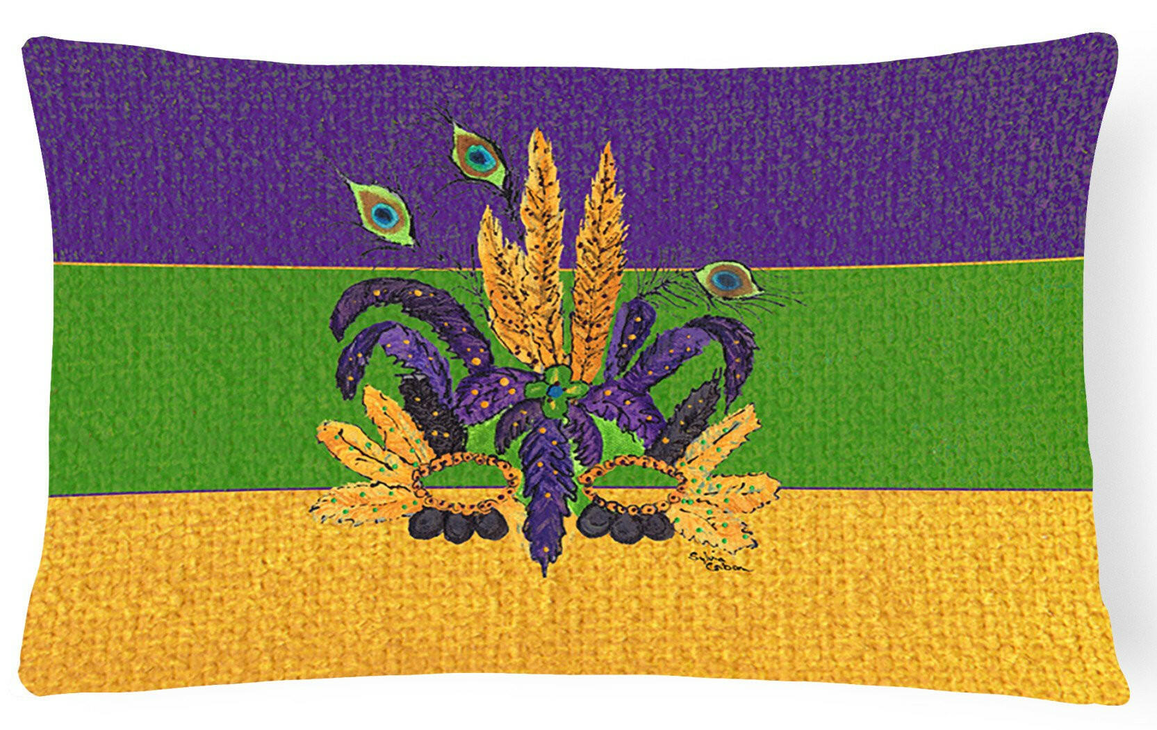 Mardi Gras Mask   Canvas Fabric Decorative Pillow by Caroline's Treasures