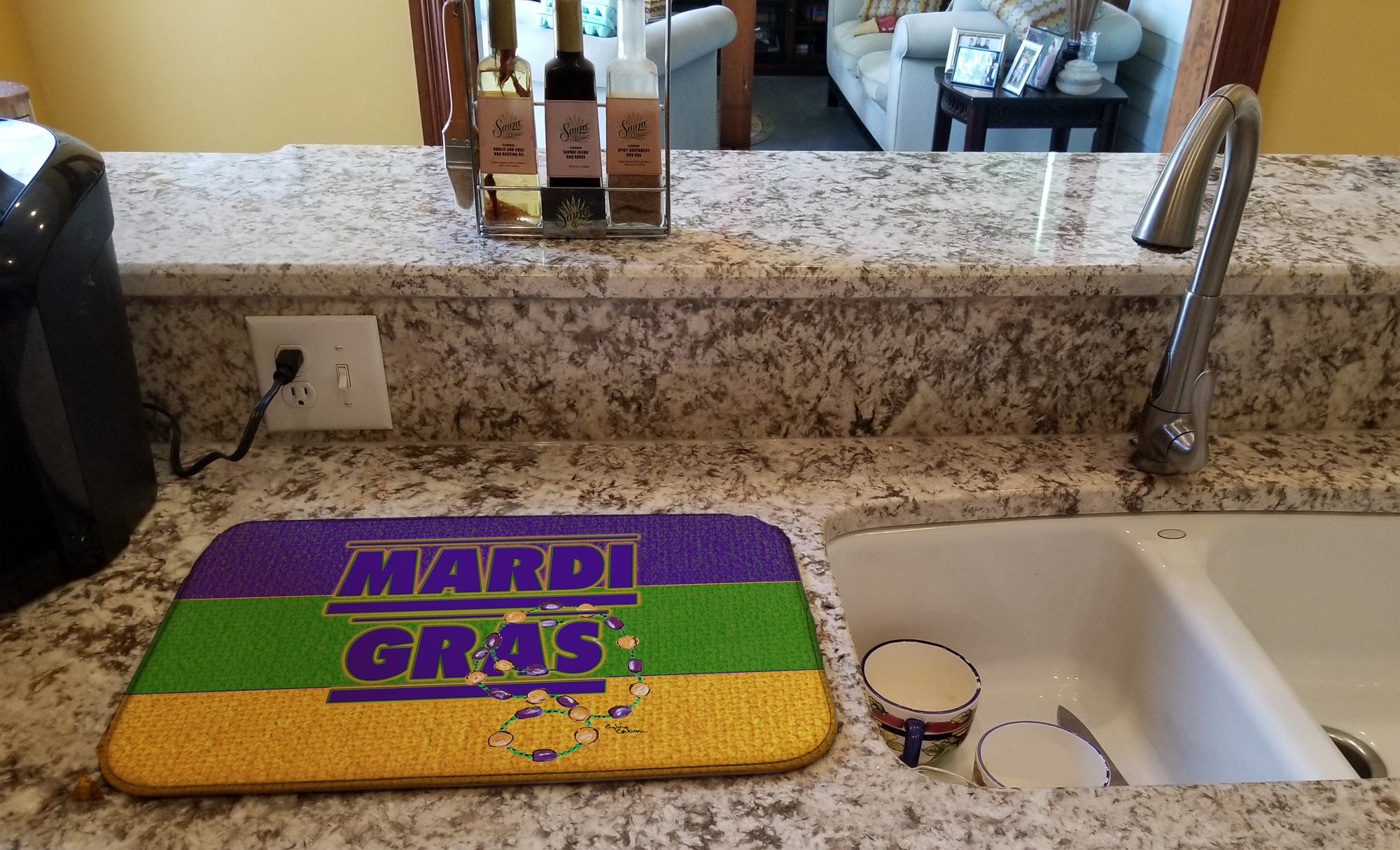 Mardi Gras Dish Drying Mat 8388DDM  the-store.com.