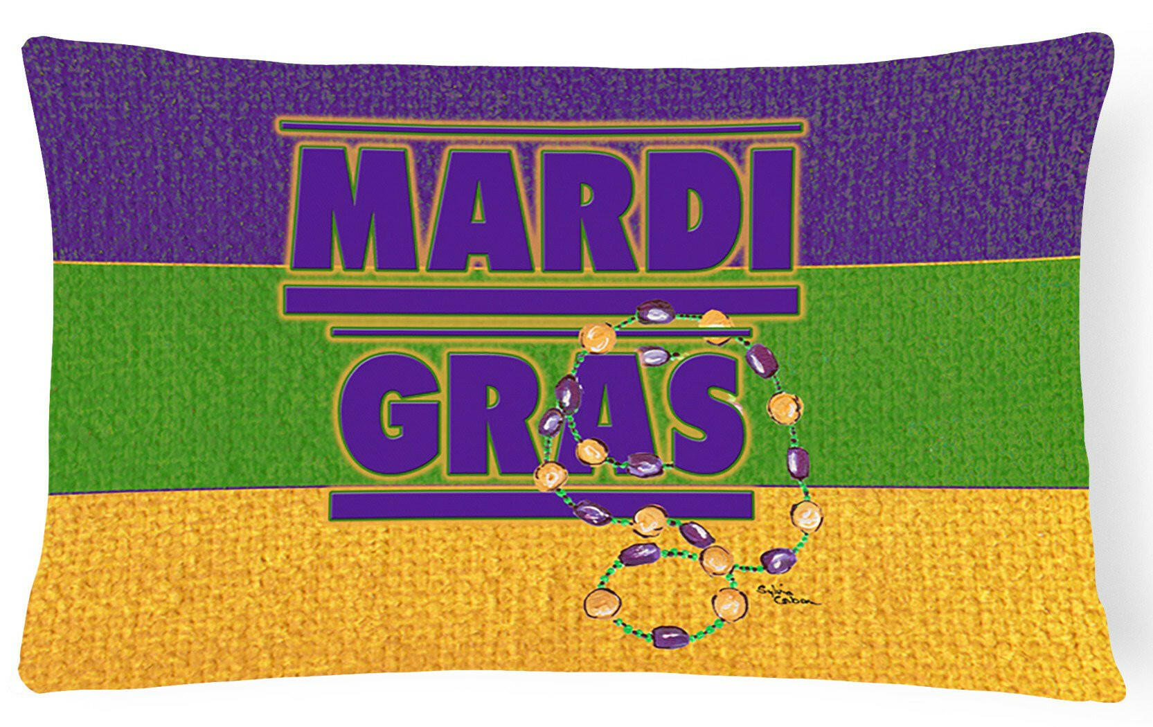 Mardi Gras   Canvas Fabric Decorative Pillow by Caroline's Treasures