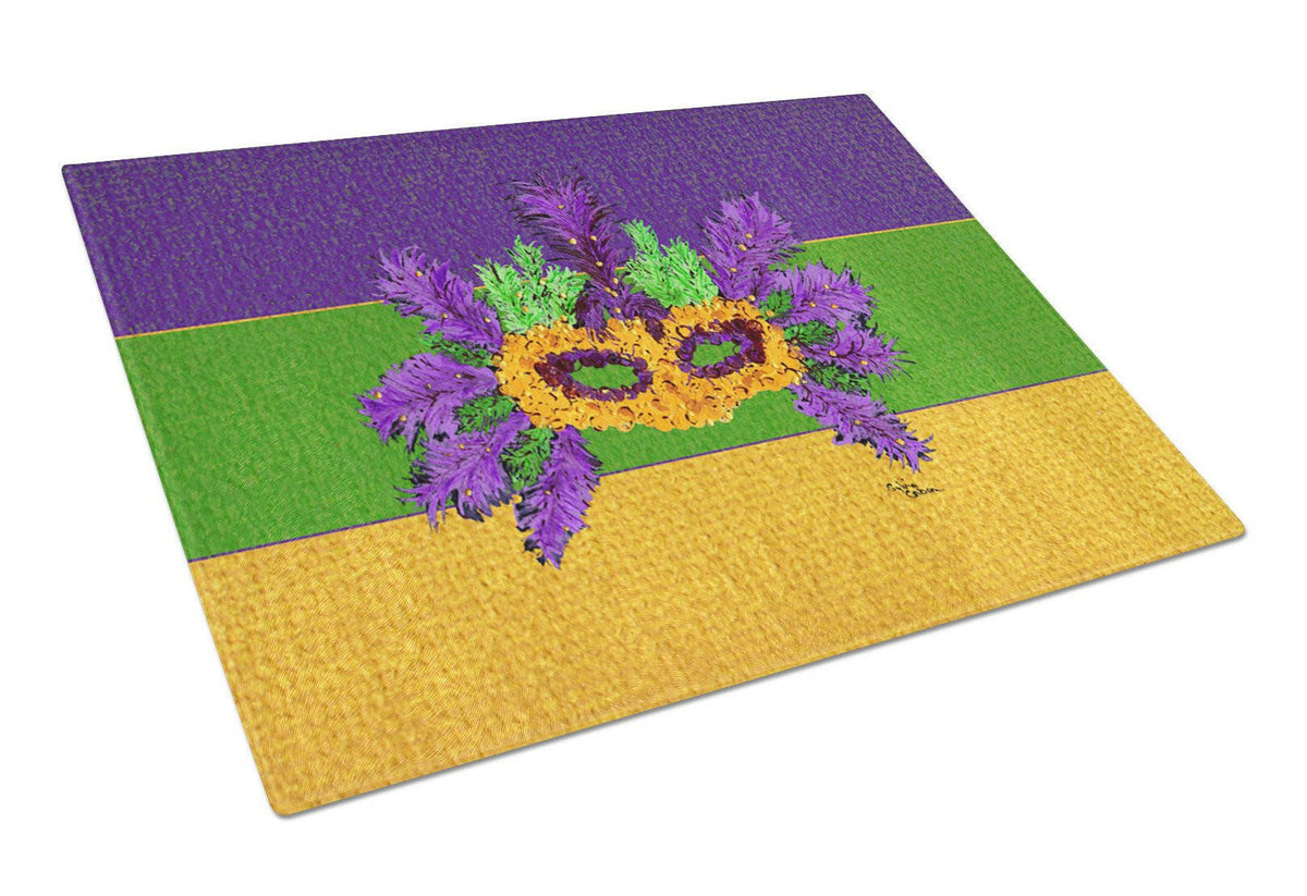 Mardi Gras Mask Glass Cutting Board by Caroline&#39;s Treasures