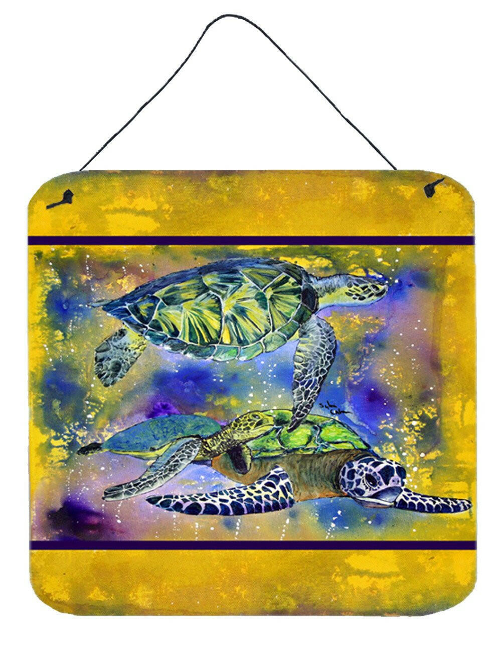 Turtle Aluminium Metal Wall or Door Hanging Prints by Caroline&#39;s Treasures