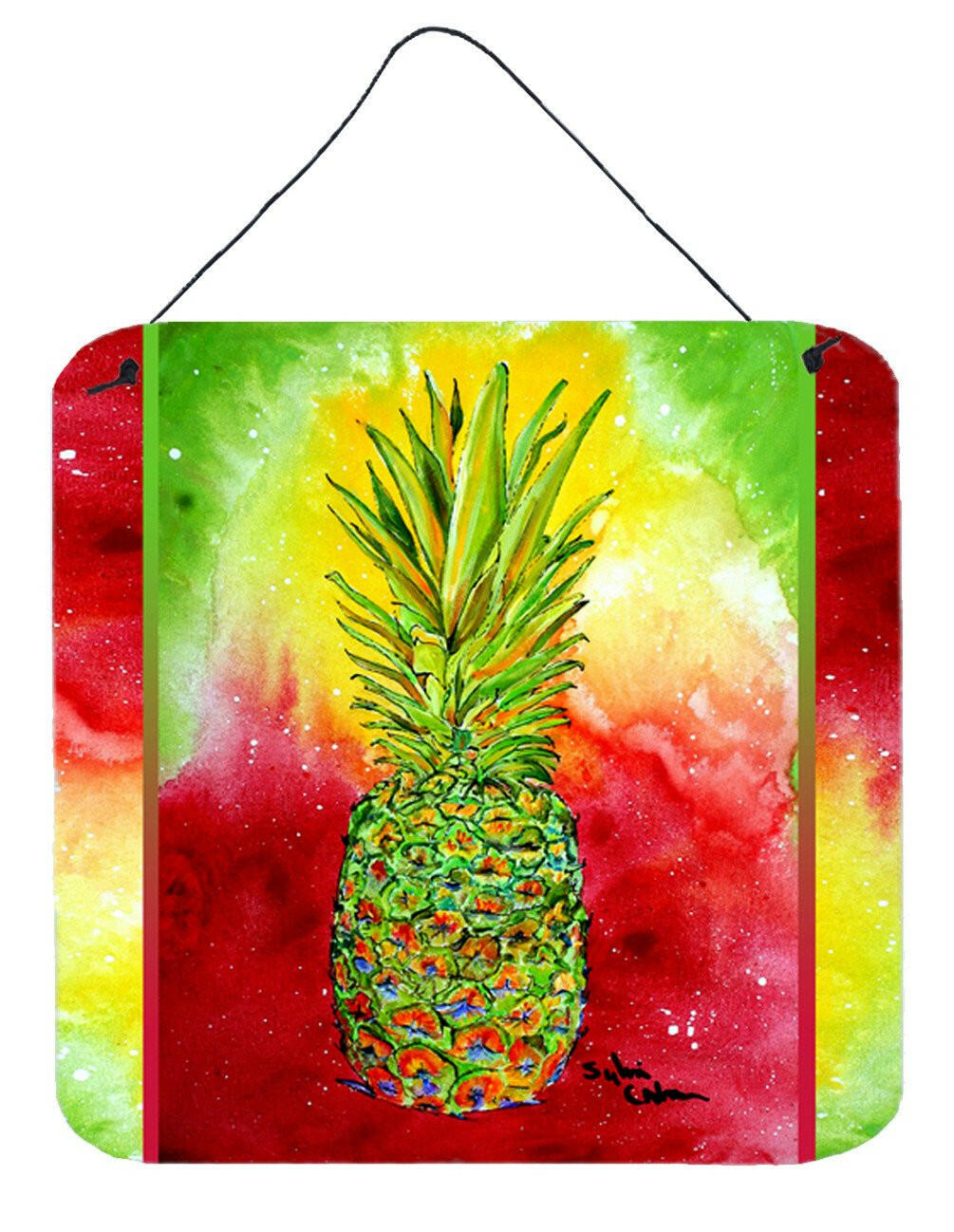 Pineapple Aluminium Metal Wall or Door Hanging Prints by Caroline's Treasures