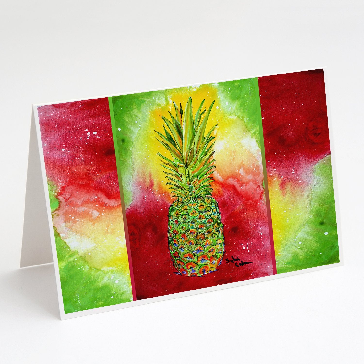 Buy this Pineapple Bright Colors Greeting Cards and Envelopes Pack of 8