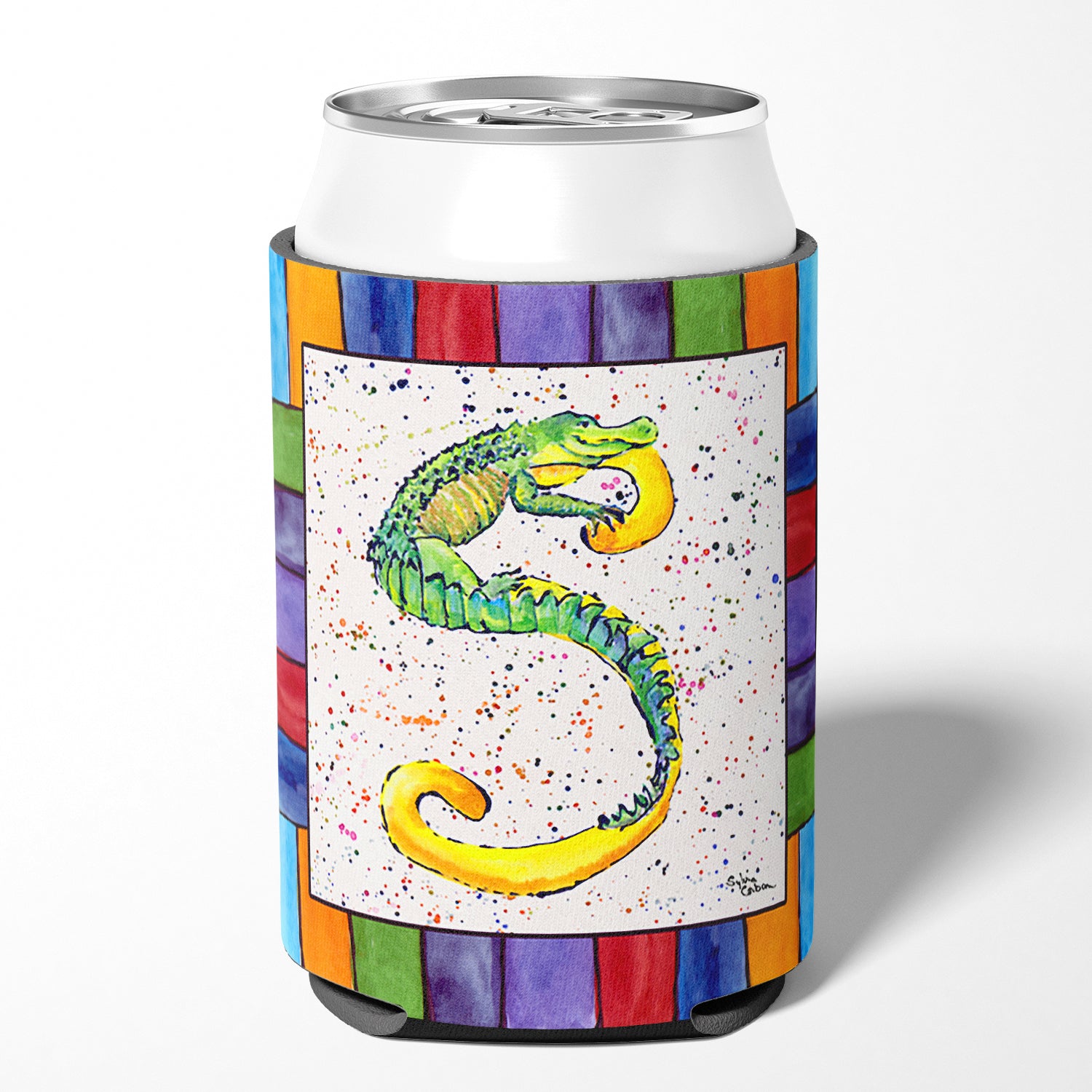 Letter S with Aligator Can or Bottle Beverage Insulator Hugger 8442.