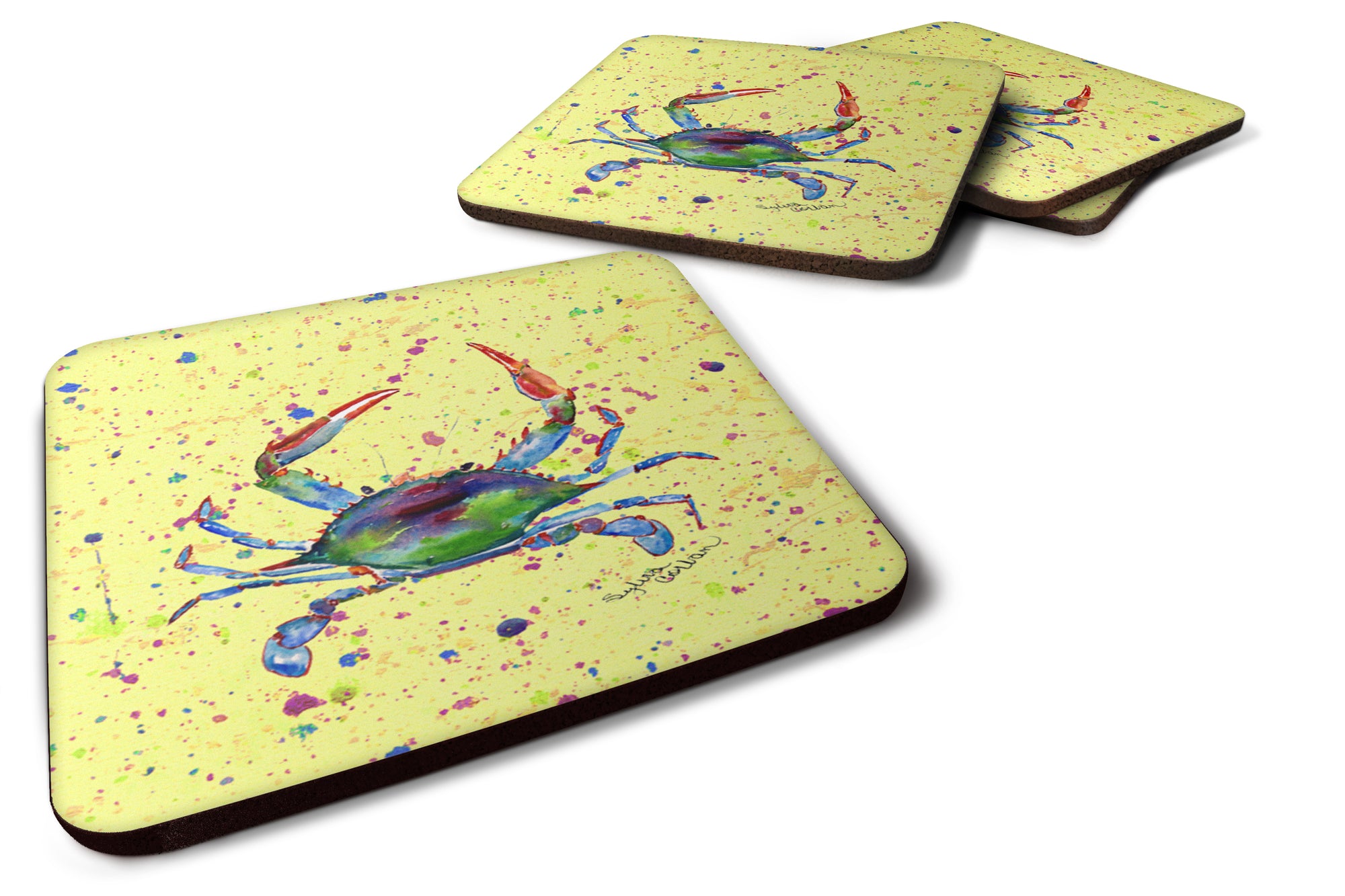 Set of 4 Crab Foam Coasters - the-store.com