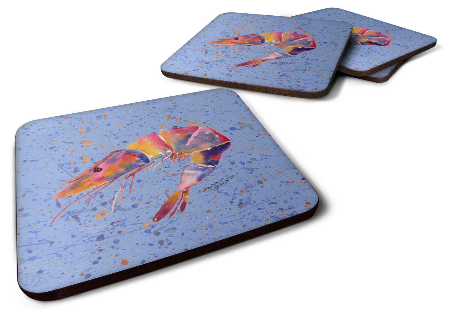 Set of 4 Shrimp Foam Coasters - the-store.com