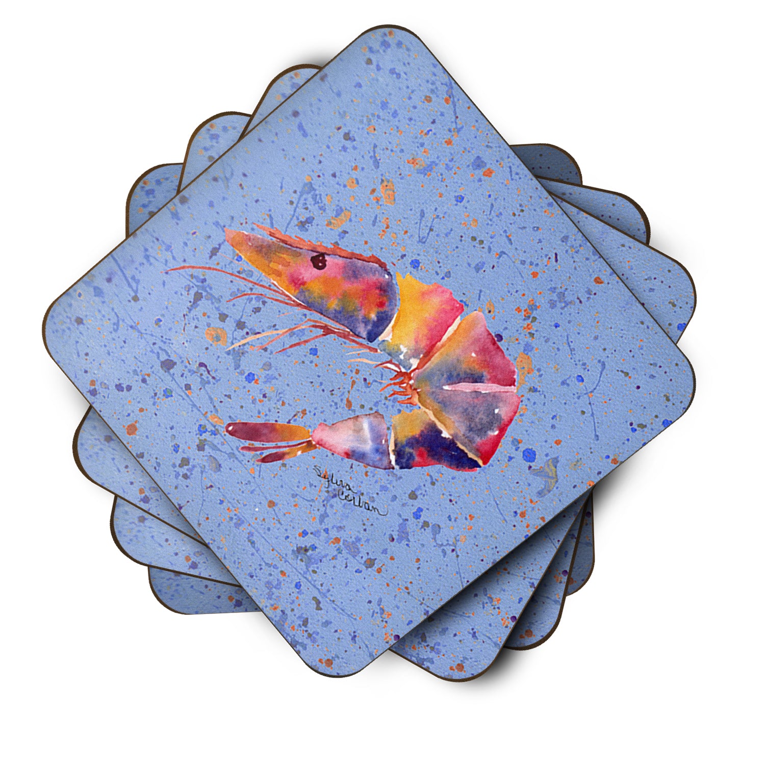 Set of 4 Shrimp Foam Coasters - the-store.com