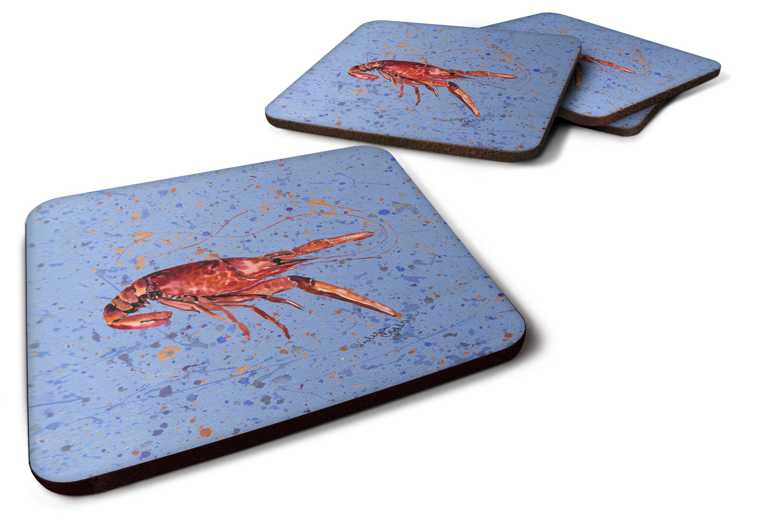 Set of 4 Crawfish Foam Coasters - the-store.com