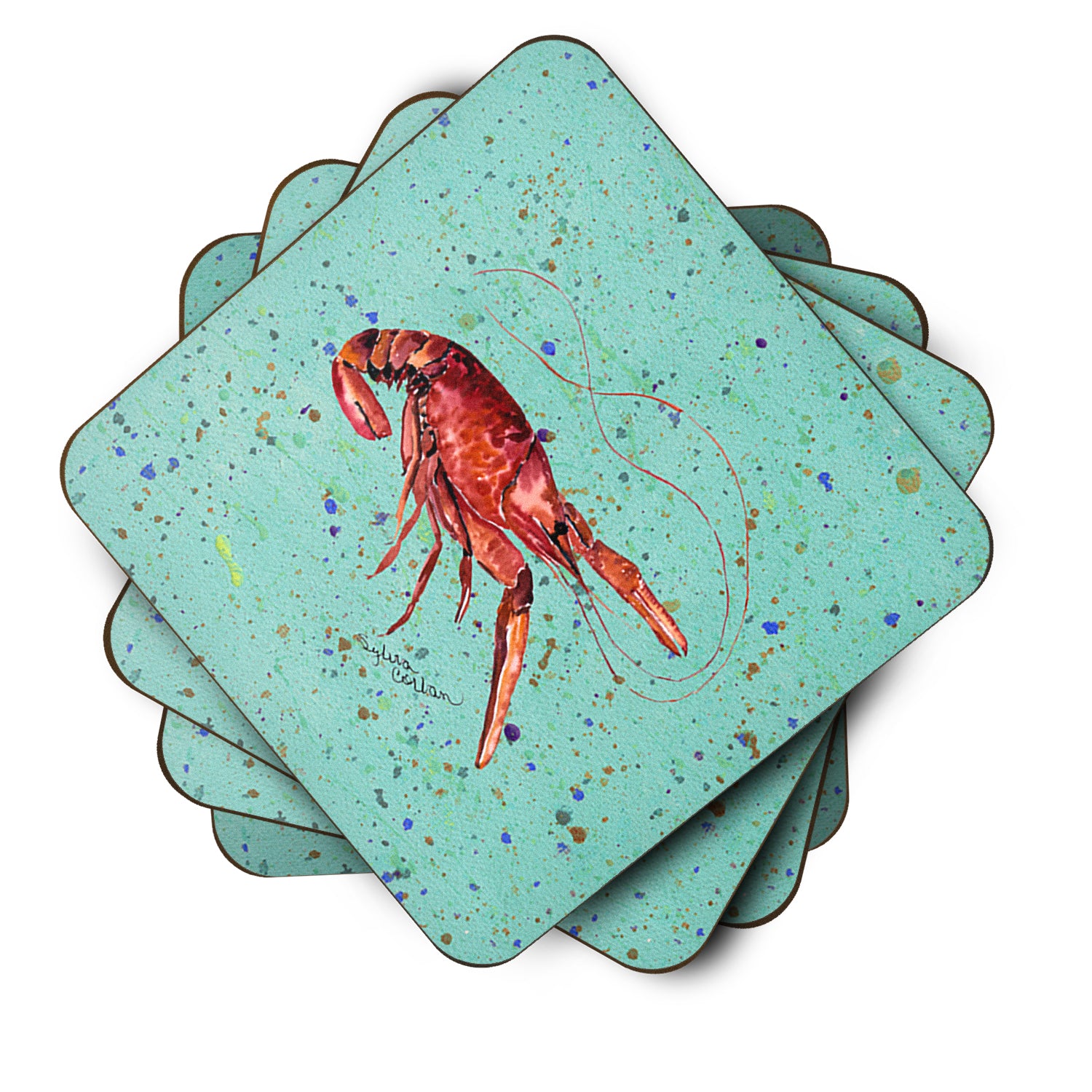 Set of 4 Crawfish Foam Coasters - the-store.com