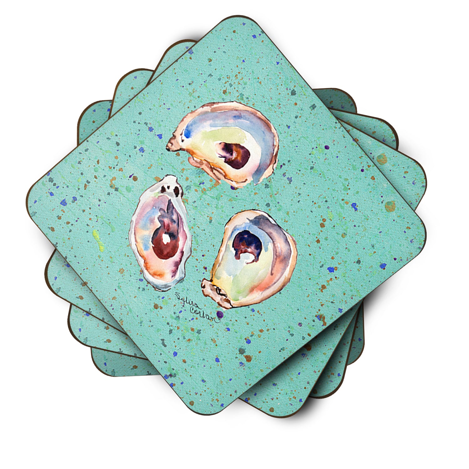 Set of 4 Oyster Foam Coasters - the-store.com