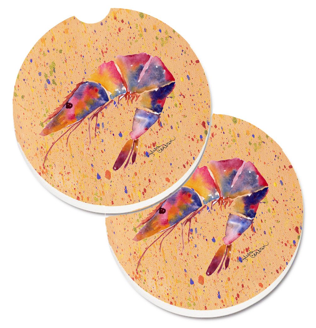 Shrimp Set of 2 Cup Holder Car Coasters 8465CARC by Caroline's Treasures