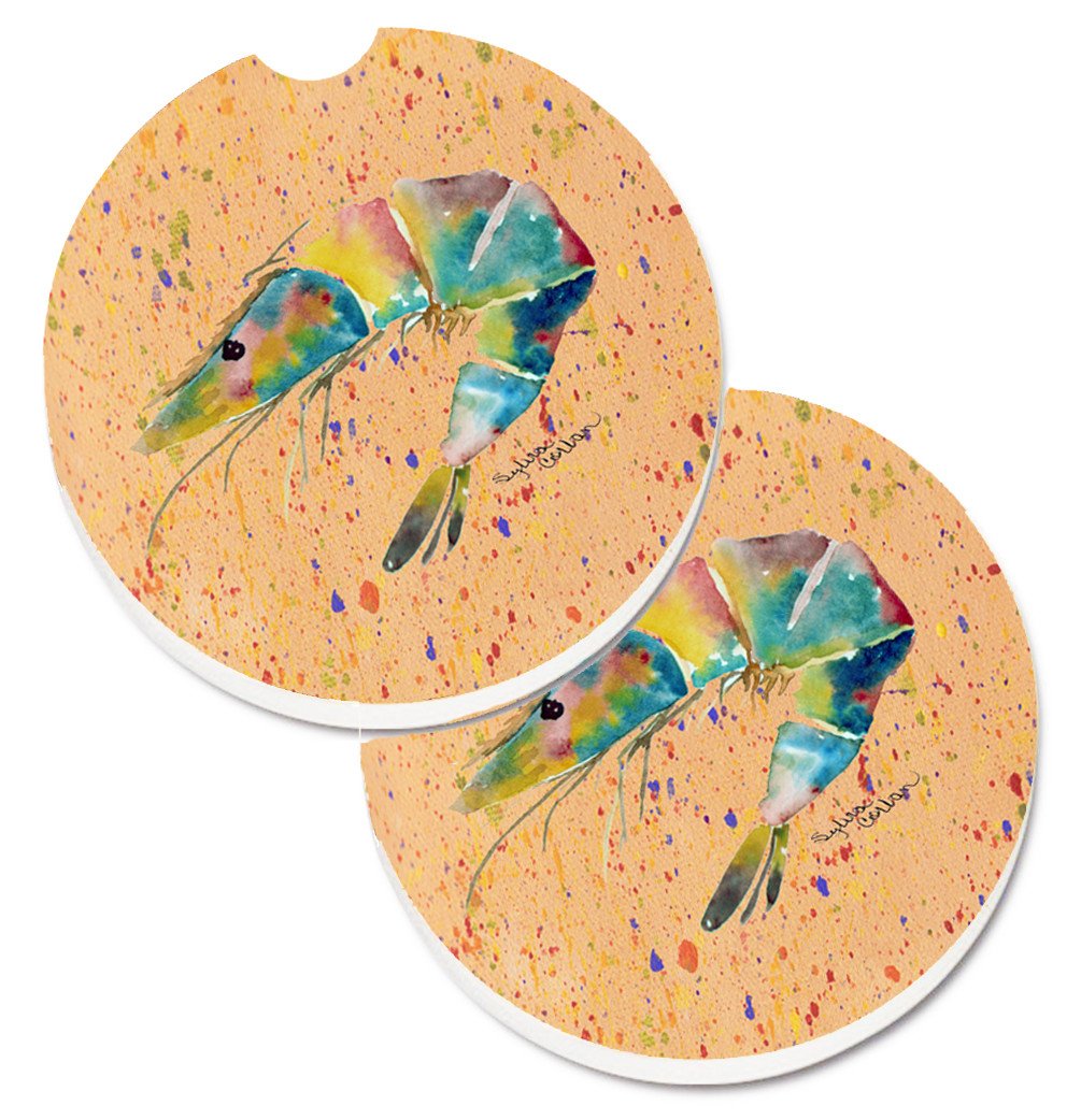 Shrimp Set of 2 Cup Holder Car Coasters 8469CARC by Caroline's Treasures