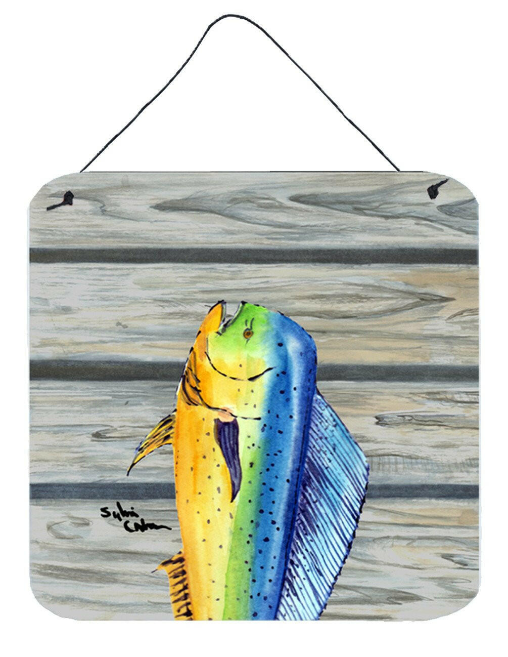 Dolphin Mahi Mahi Aluminium Metal Wall or Door Hanging Prints by Caroline's Treasures