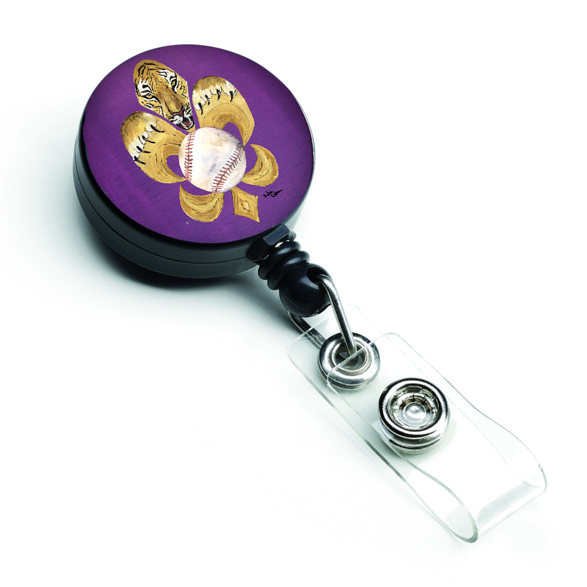 Tiger Fleur de lis Baseball Retractable Badge Reel 8476BR  the-store.com.