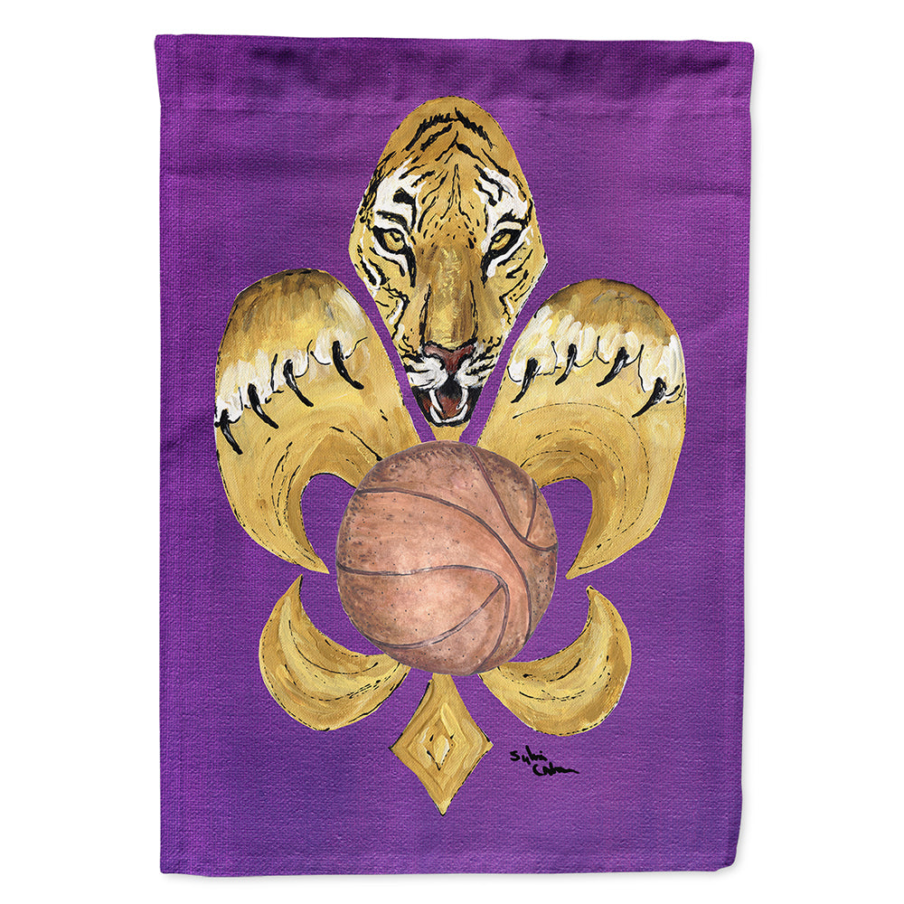 Tiger Basketball Fleur de lis Flag Canvas House Size  the-store.com.