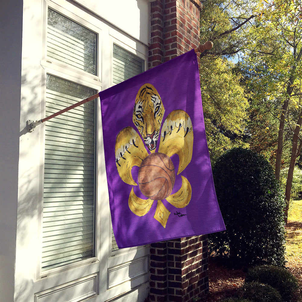 Tiger Basketball Fleur de lis Flag Canvas House Size  the-store.com.