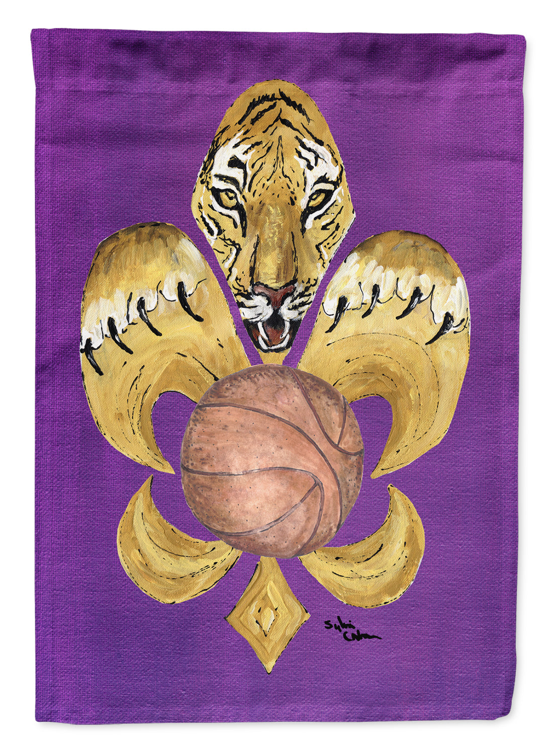 Tiger Soccer  Fleur de lis Flag Garden Size.