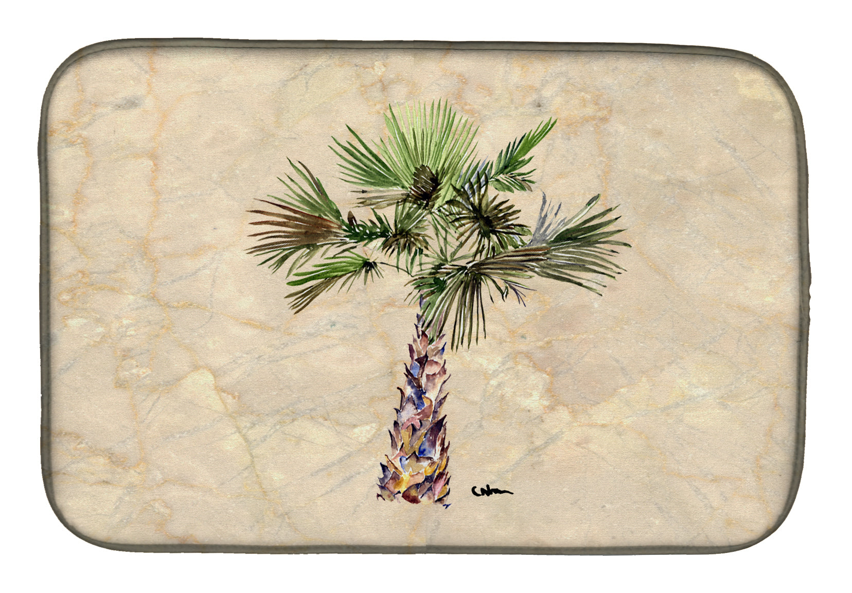 Palm Tree Dish Drying Mat 8480DDM  the-store.com.