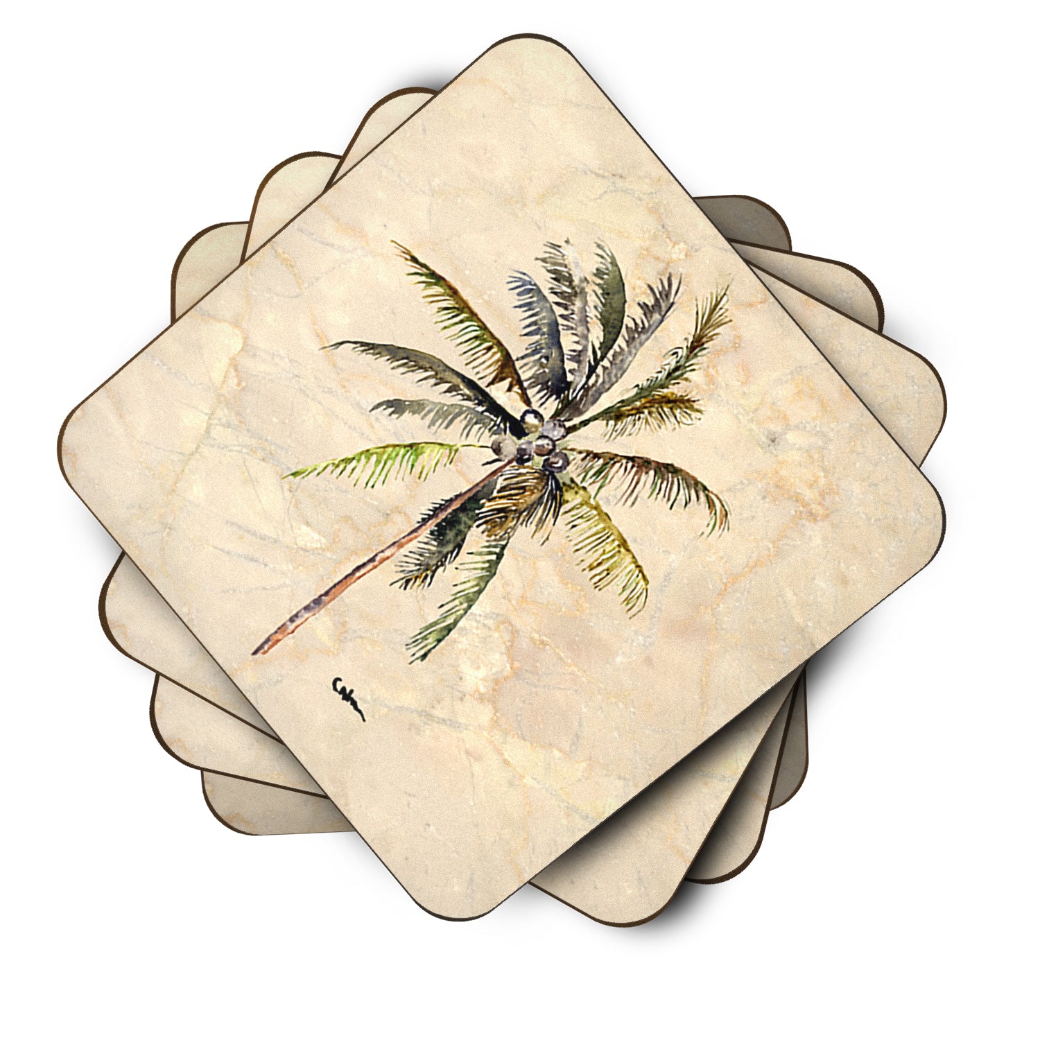 Set of 4 Tree - Palm Tree Foam Coasters - the-store.com