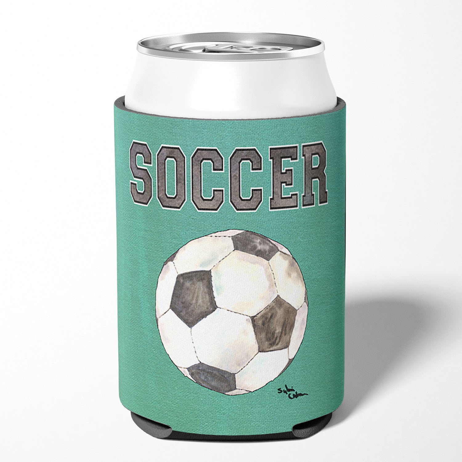 Soccer Can or Bottle Beverage Insulator Hugger.