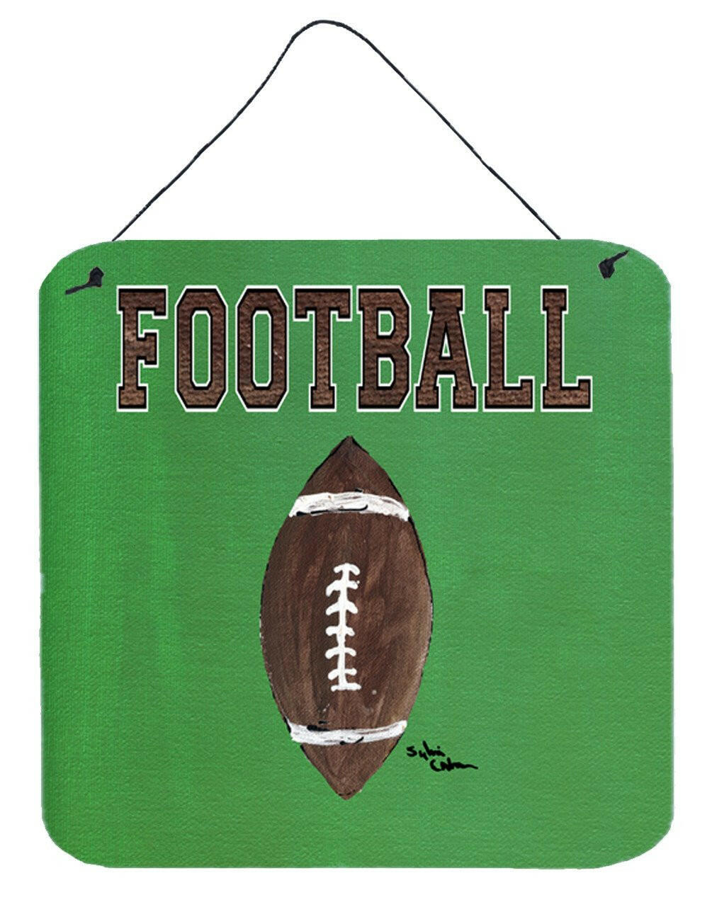 Football Aluminium Metal Wall or Door Hanging Prints by Caroline's Treasures