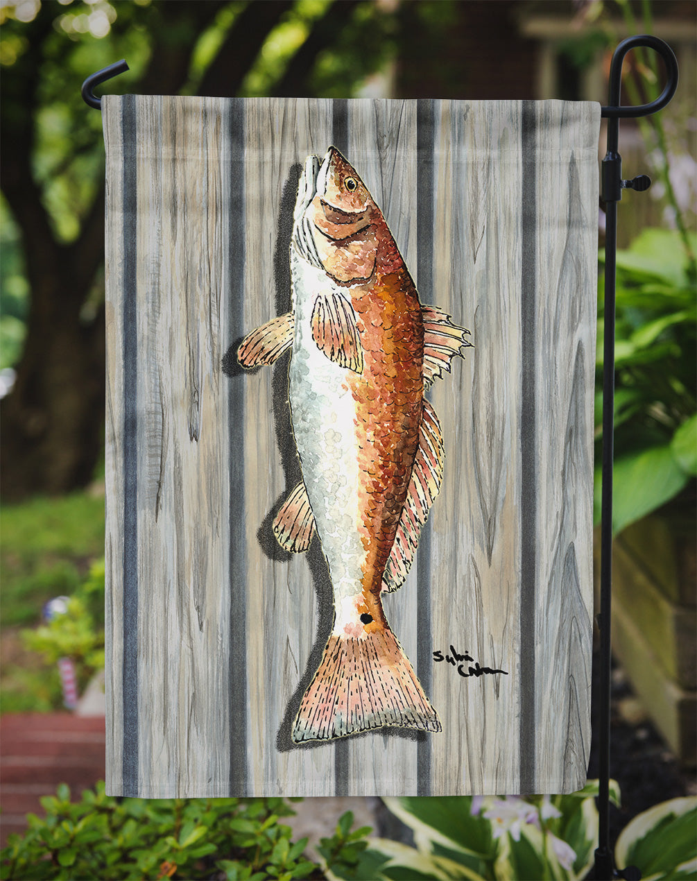 Fish Red Fish Flag Garden Size.