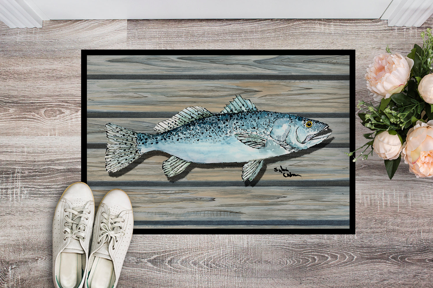 Fish Speckled Trout Indoor or Outdoor Mat 18x27 8494 Doormat - the-store.com