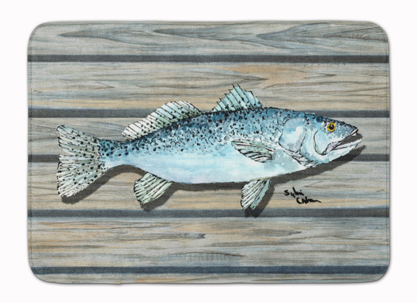 Fish Speckled Trout Machine Washable Memory Foam Mat - the-store.com