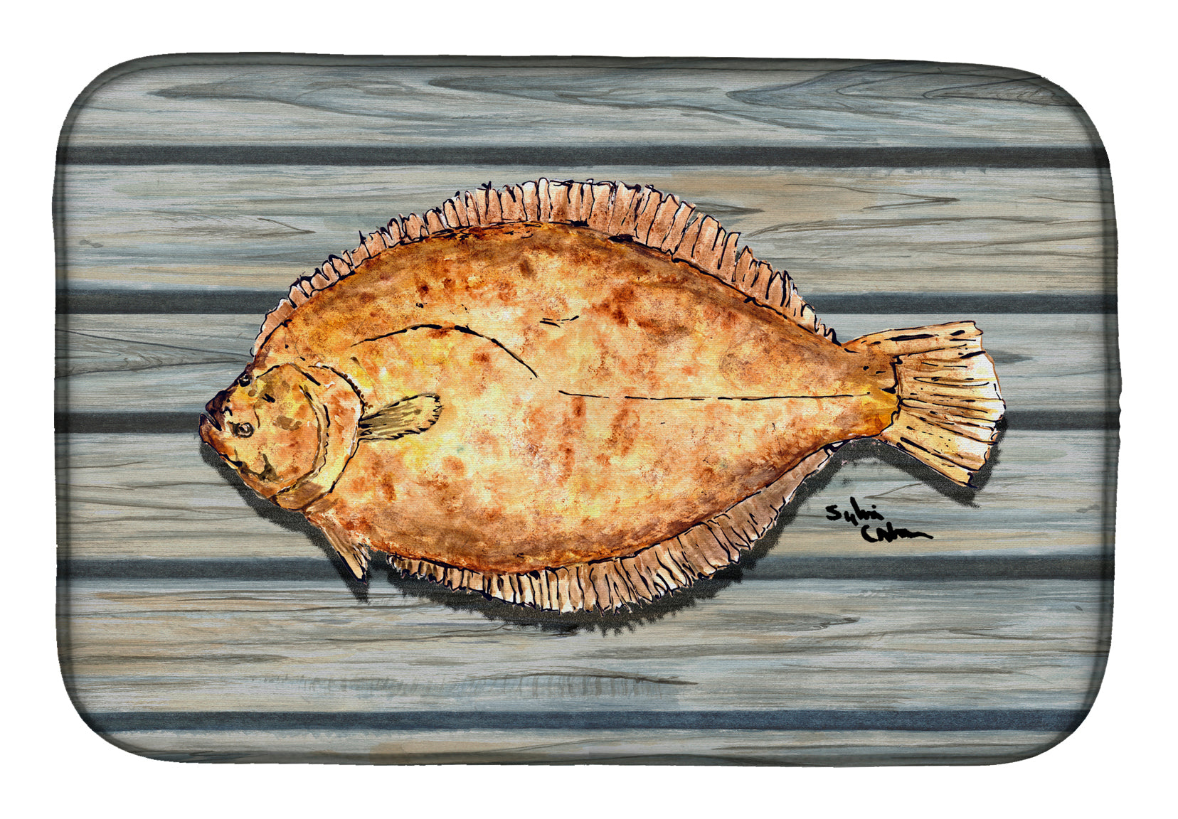 Fish Flounder Dish Drying Mat 8495DDM  the-store.com.