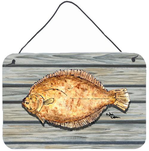 Fish Flounder Aluminium Metal Wall or Door Hanging Prints by Caroline's Treasures