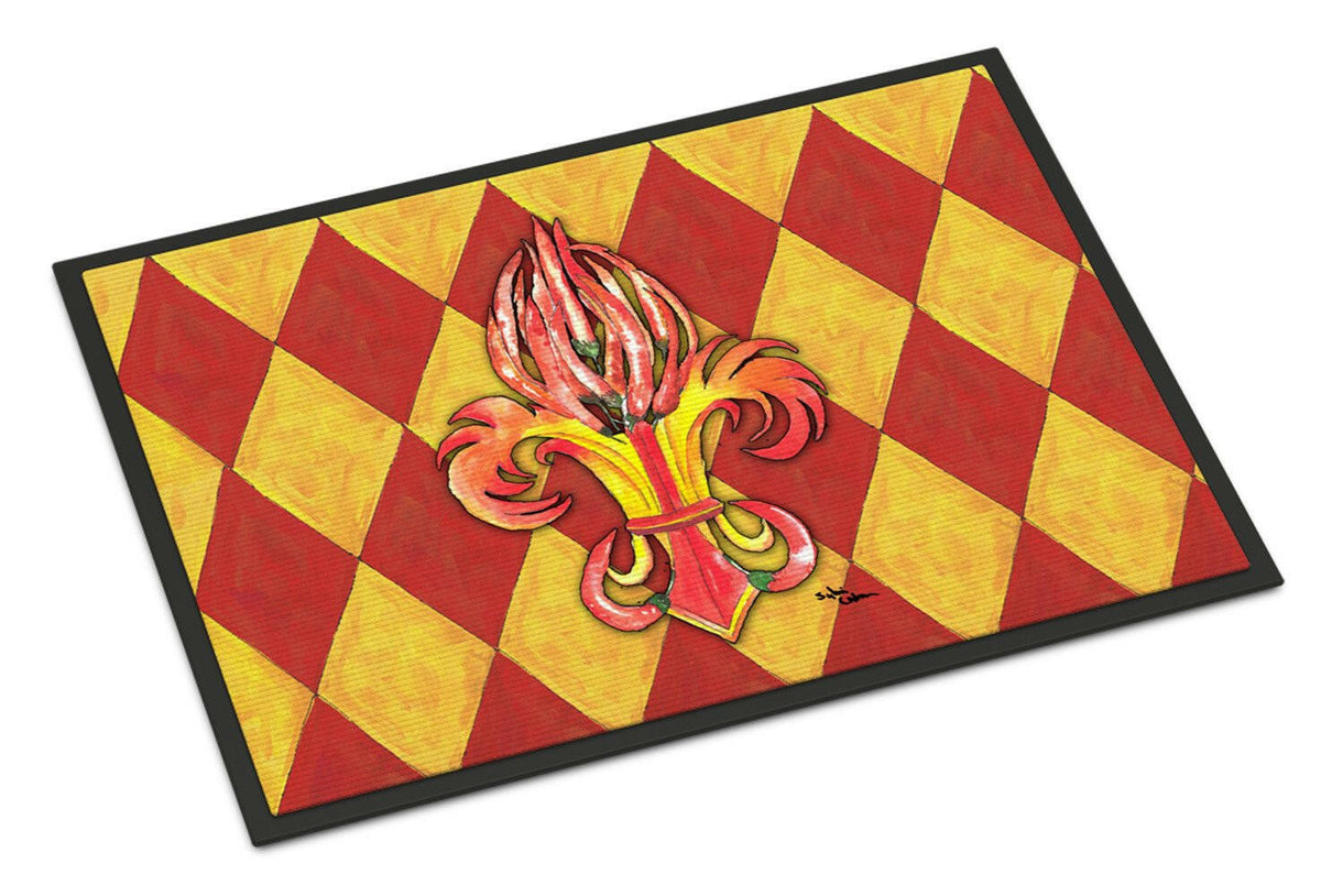 Peppers Fleur de lis Indoor or Outdoor Mat 24x36 - the-store.com