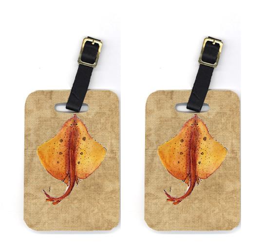 Pair of Blonde Ray Stingray Luggage Tags by Caroline&#39;s Treasures