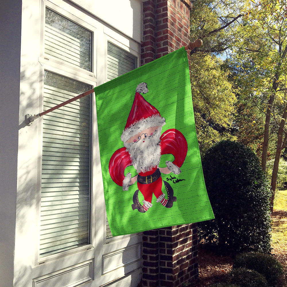 Christmas Santa Fleur de lis Flag Canvas House Size  the-store.com.