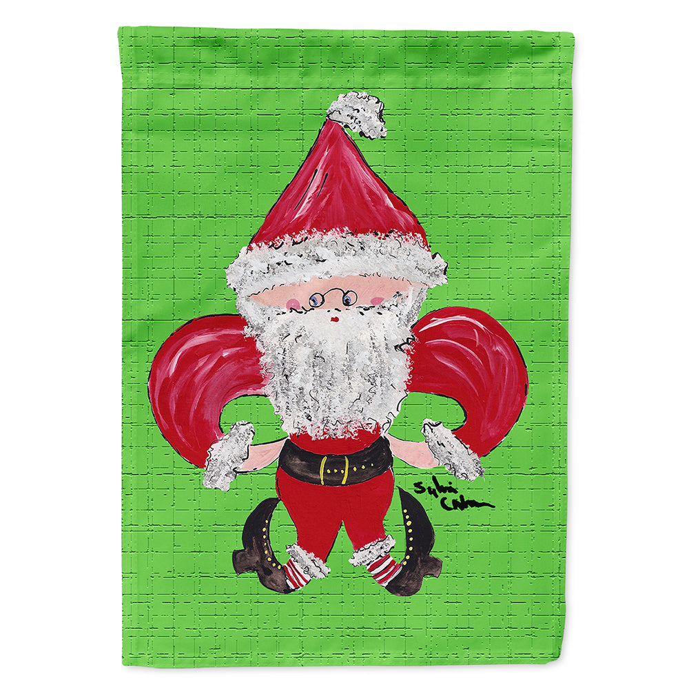 Christmas Santa Fleur de lis Flag Canvas House Size  the-store.com.