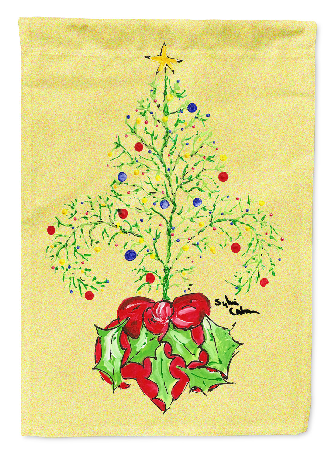 Christmas Tree Fleur de lis Flag Canvas House Size  the-store.com.