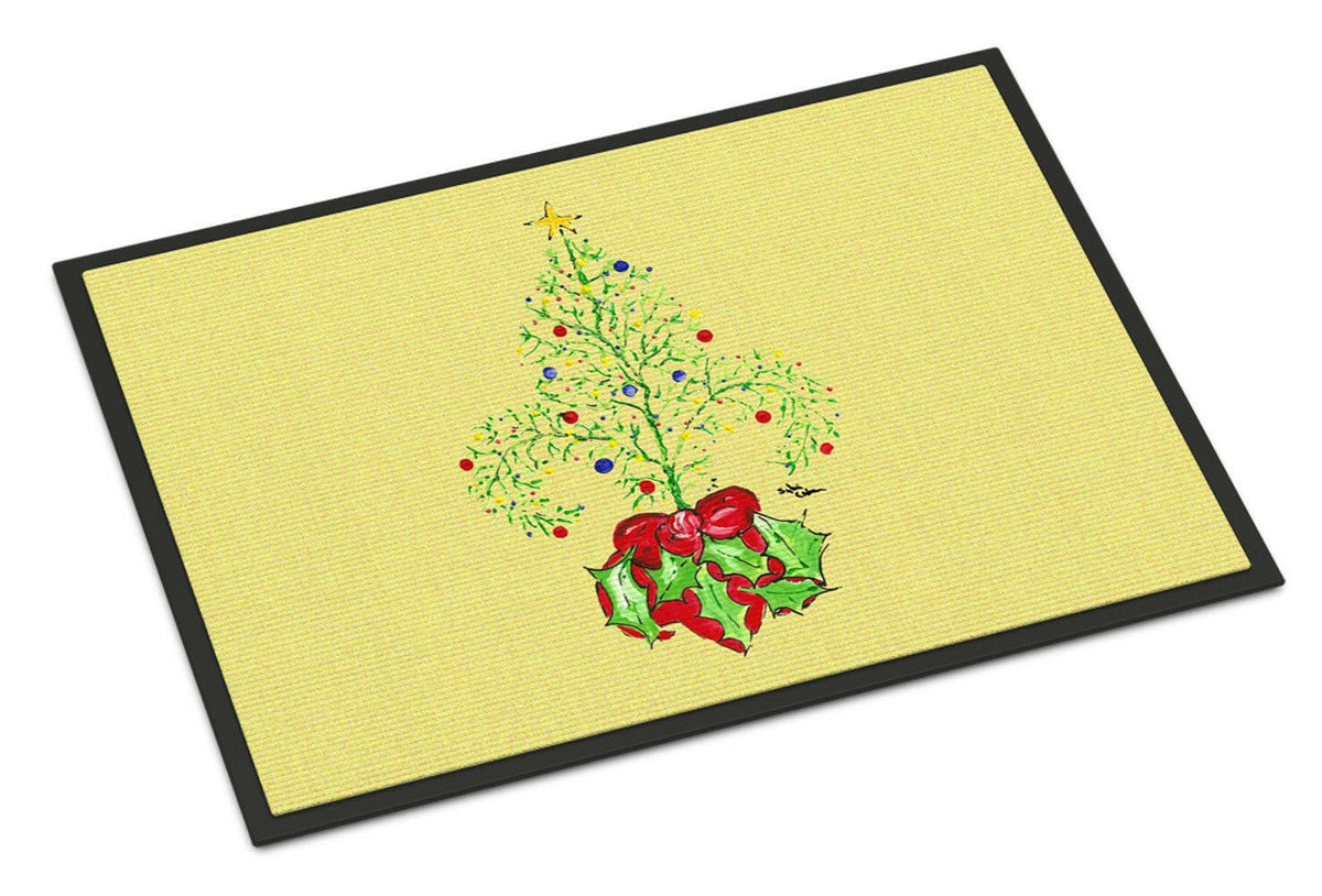 Christmas Tree Fleur de lis Indoor or Outdoor Mat 24x36 - the-store.com