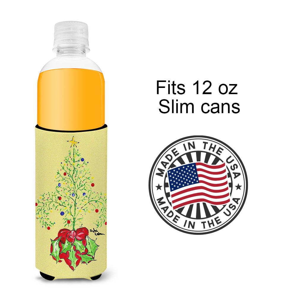 Christmas Tree Fleur de lis Ultra Beverage Insulators for slim cans 8501MUK.