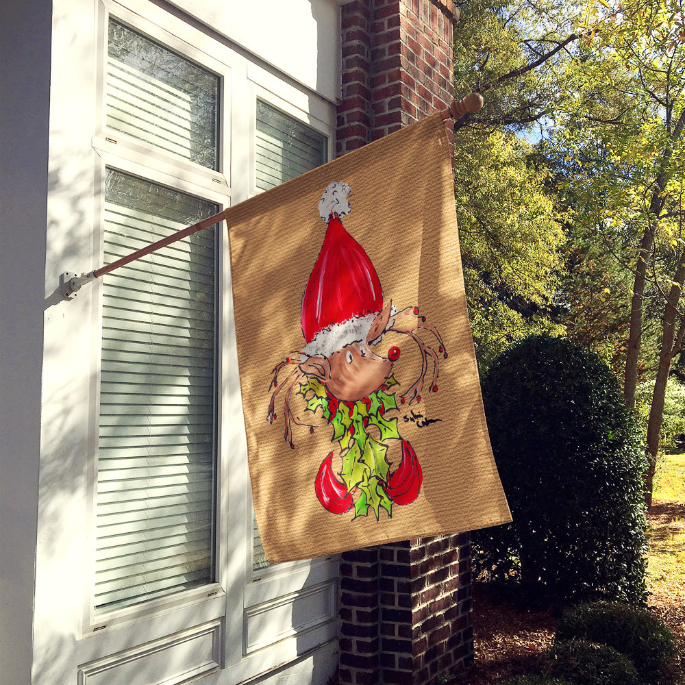 Christmas Reindeer Fleur de lis Flag Canvas House Size  the-store.com.