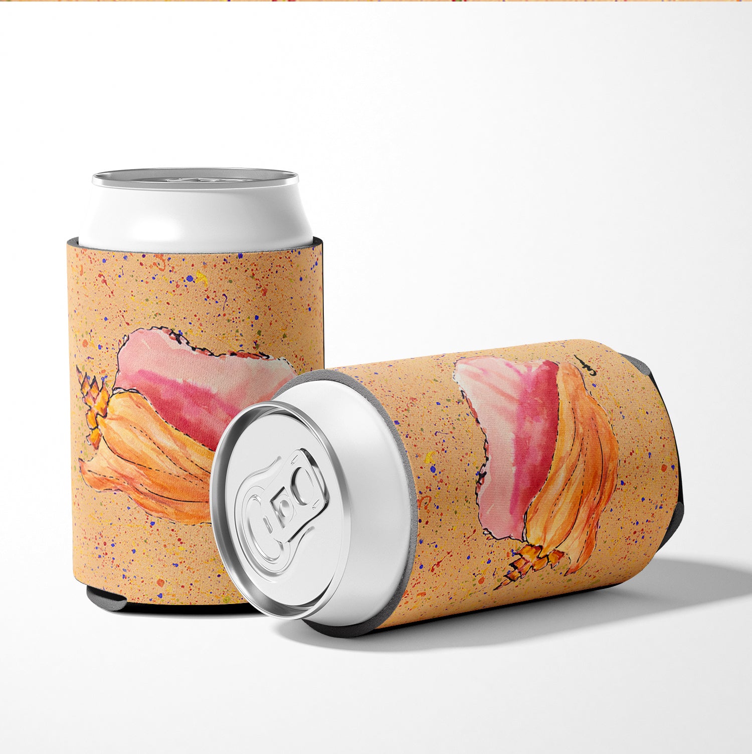 Shell on Coral Can or Bottle Beverage Insulator Hugger.