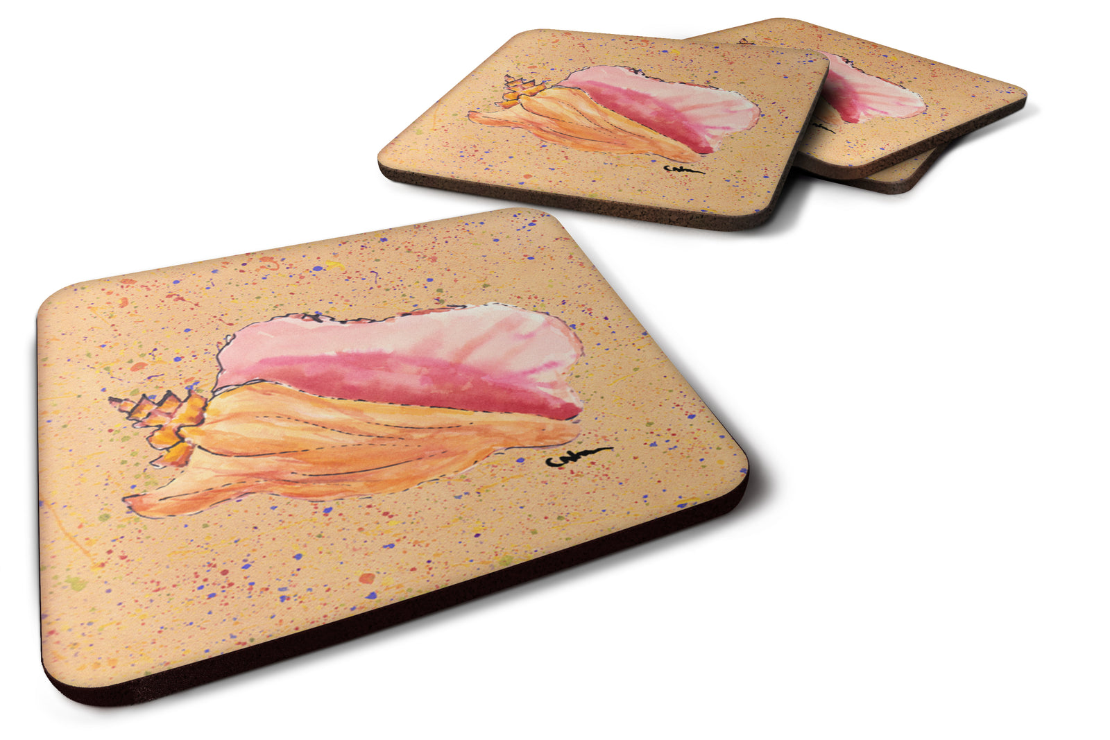 Set of 4 Shells Foam Coasters - the-store.com