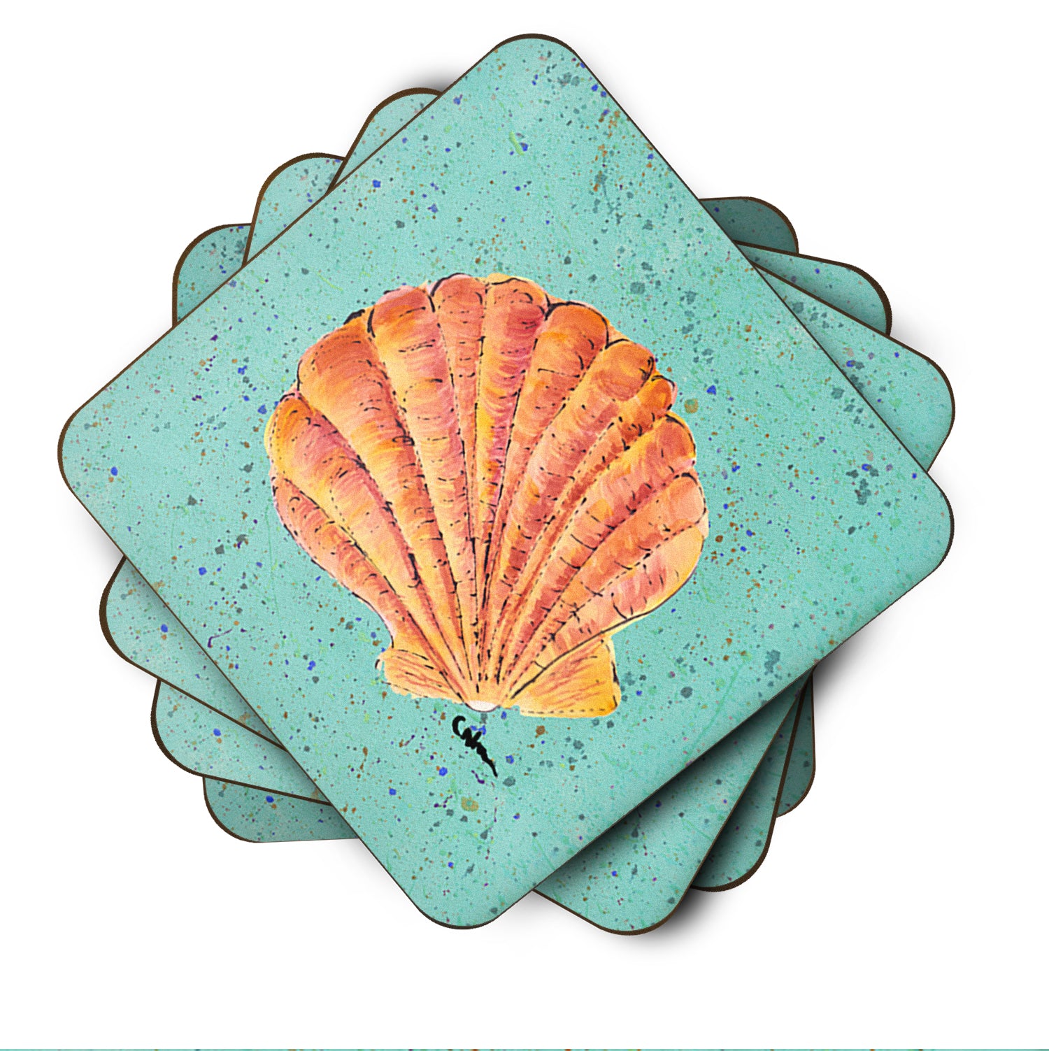 Set of 4 Shells Foam Coasters - the-store.com