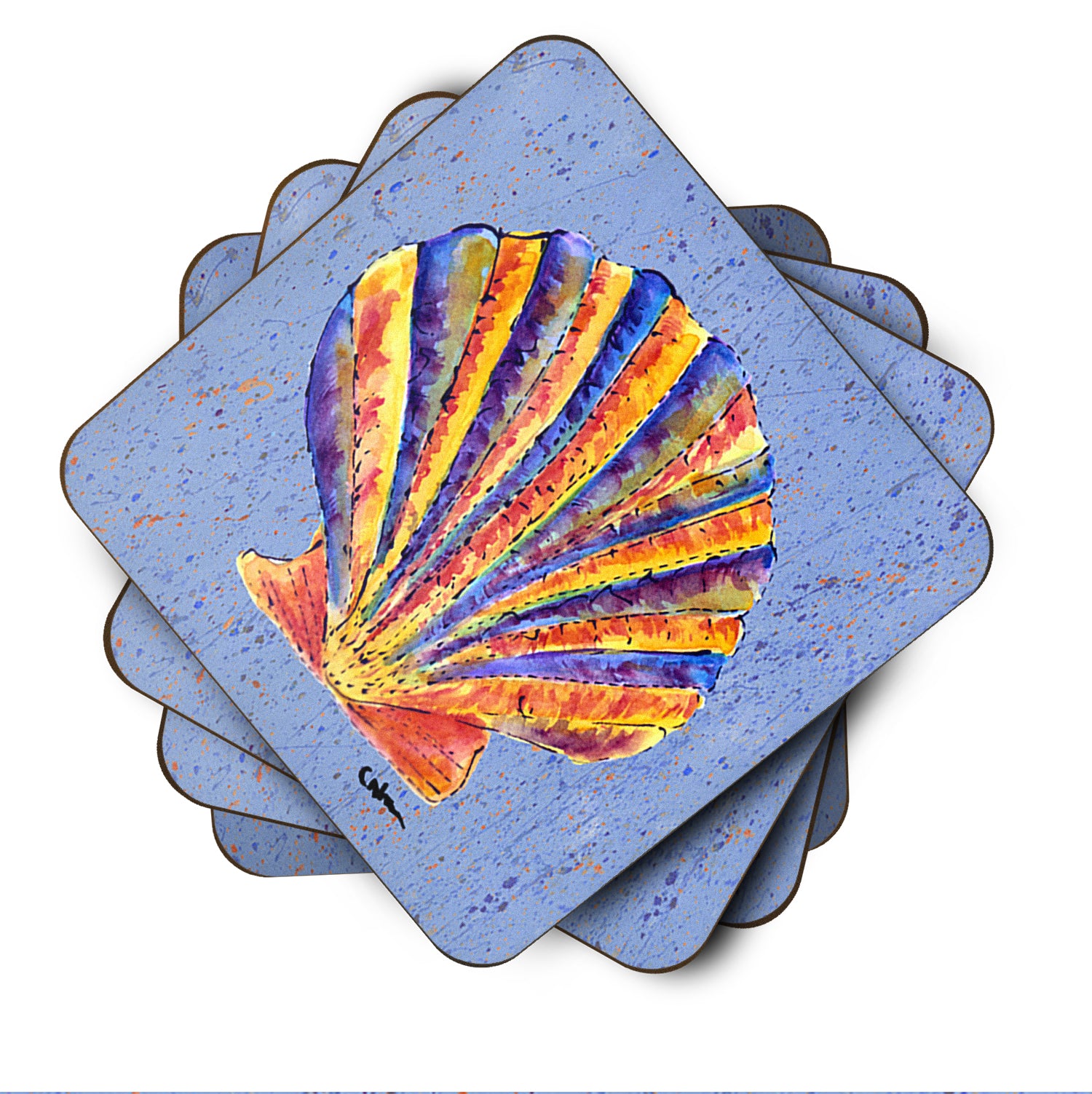 Set of 4 Shells Foam Coasters - the-store.com