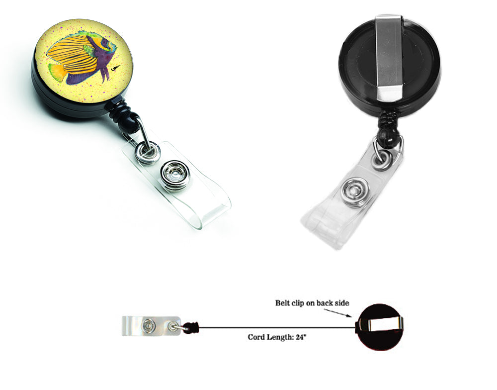 Yellow Fish on Yellow Retractable Badge Reel 8528BR  the-store.com.