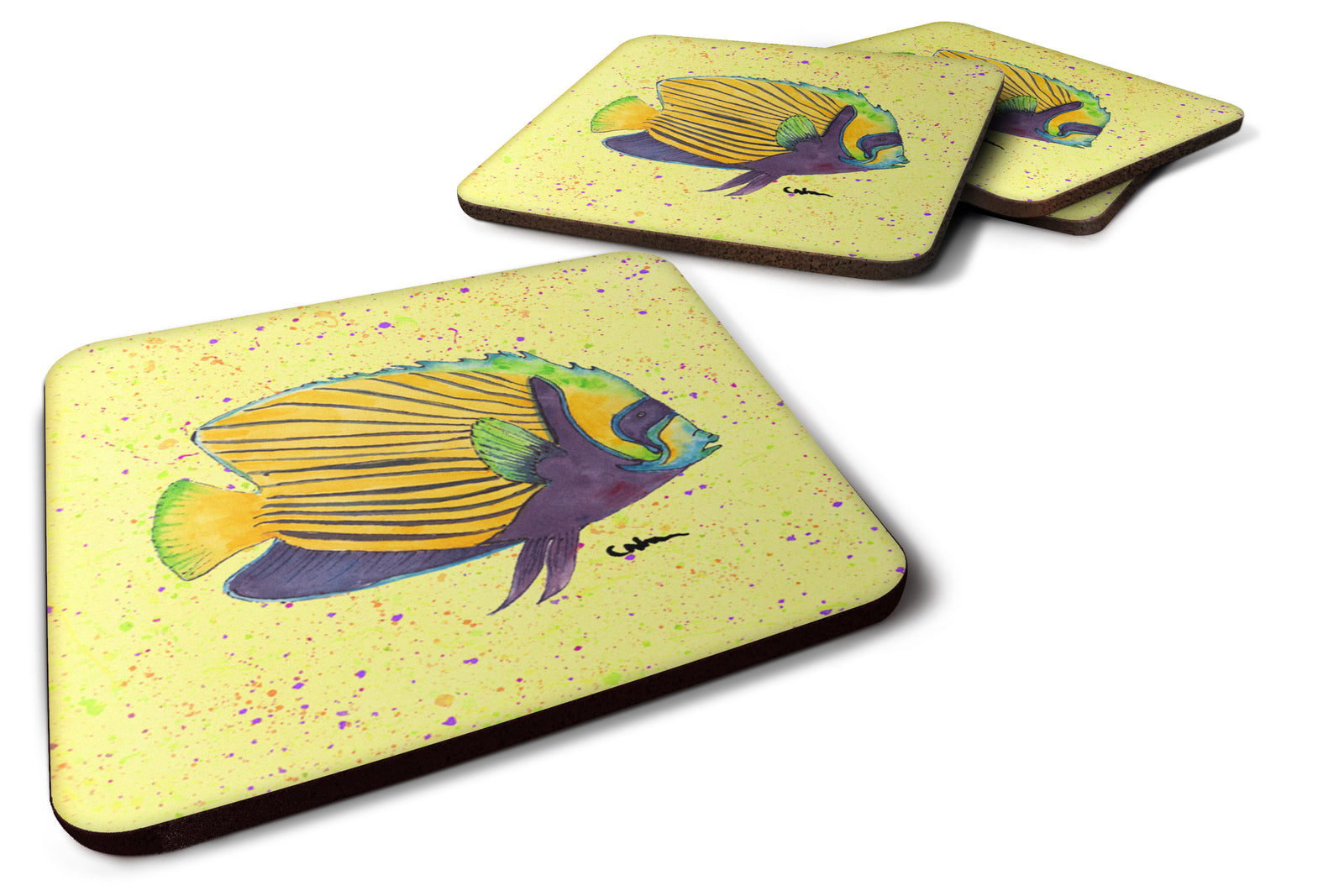 Set of 4 Tropical Fish Foam Coasters - the-store.com