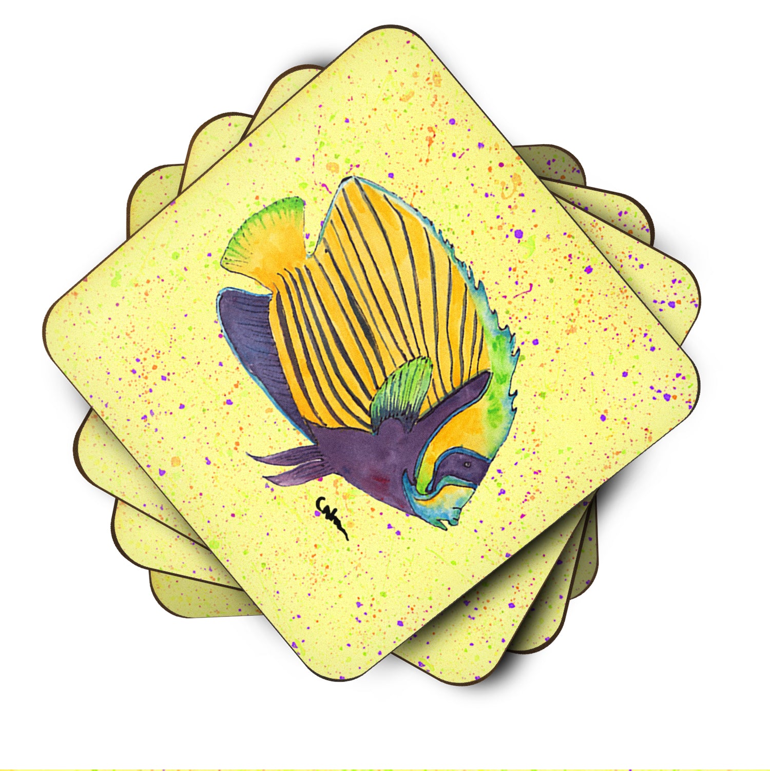 Set of 4 Tropical Fish Foam Coasters - the-store.com