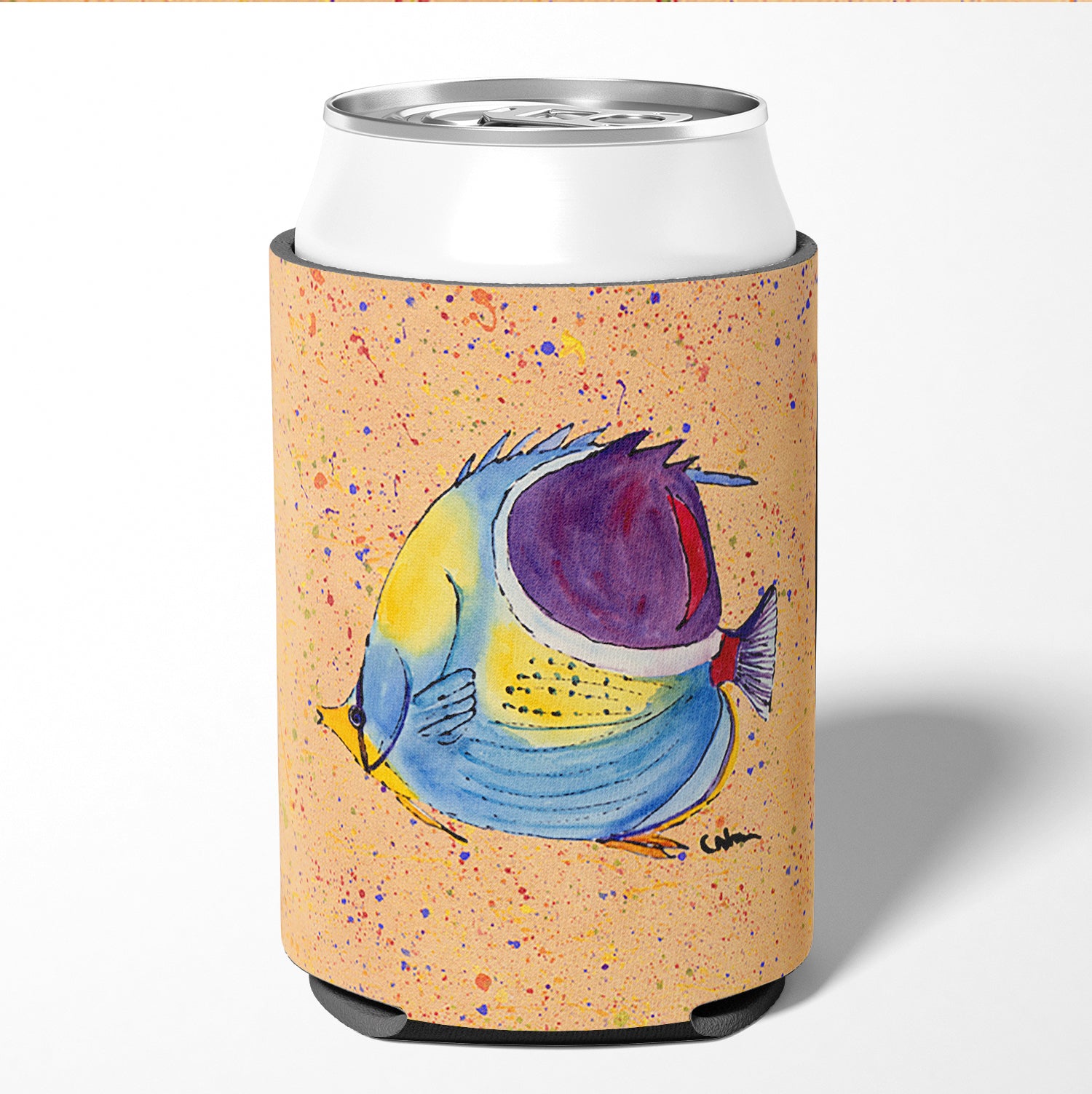 Tropical Fish Can or Bottle Beverage Insulator Hugger.