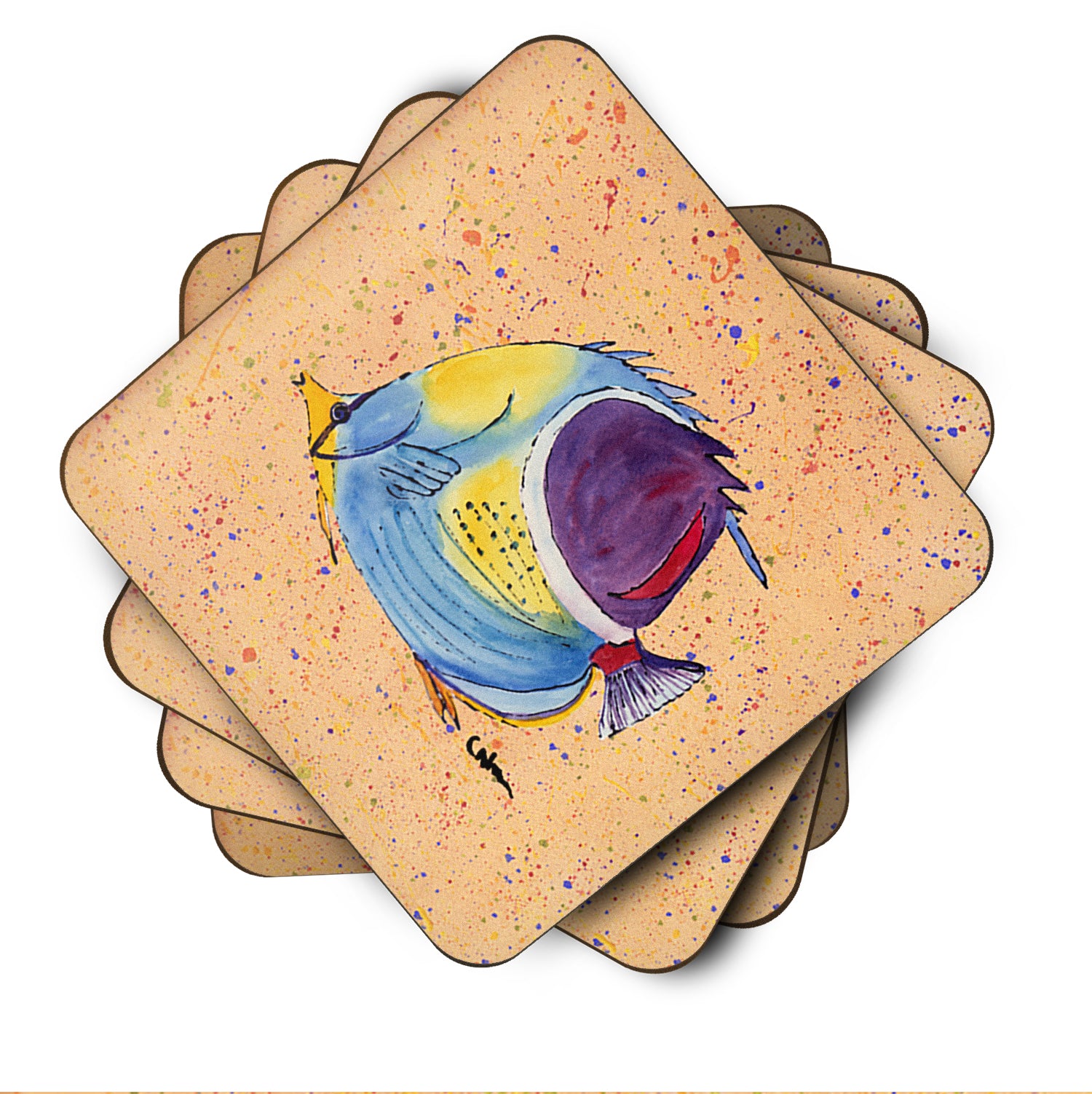 Set of 4 Tropical Fish Foam Coasters - the-store.com